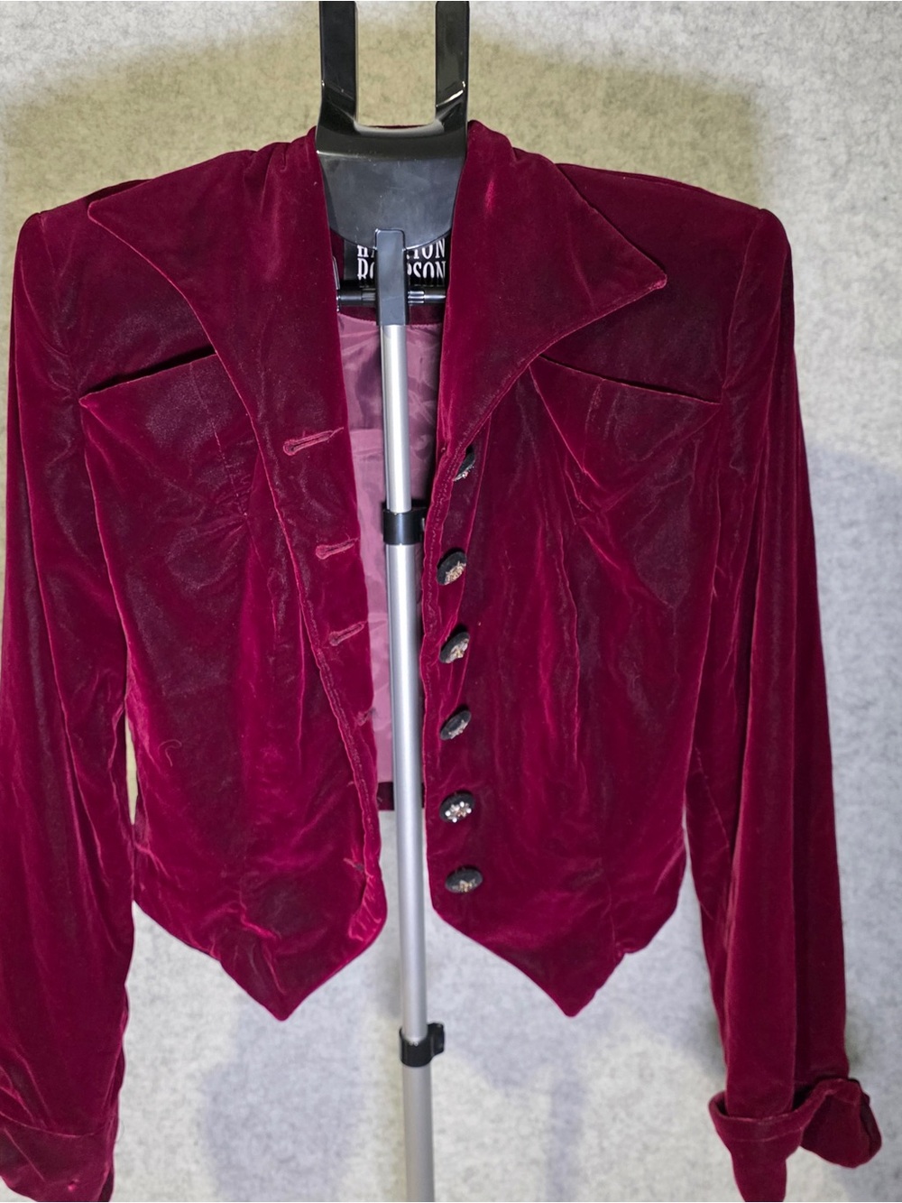 Hairston Roberson Deep Wine Velvet Blazer Size 10